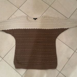 Banana Republic Two Tone Sweater, cream / Taupe, Size L